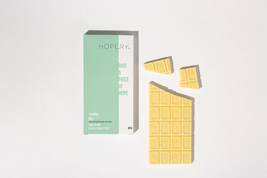 Badeschokolade Bamboo-Milk von HOPERY – vegan & palmölfrei